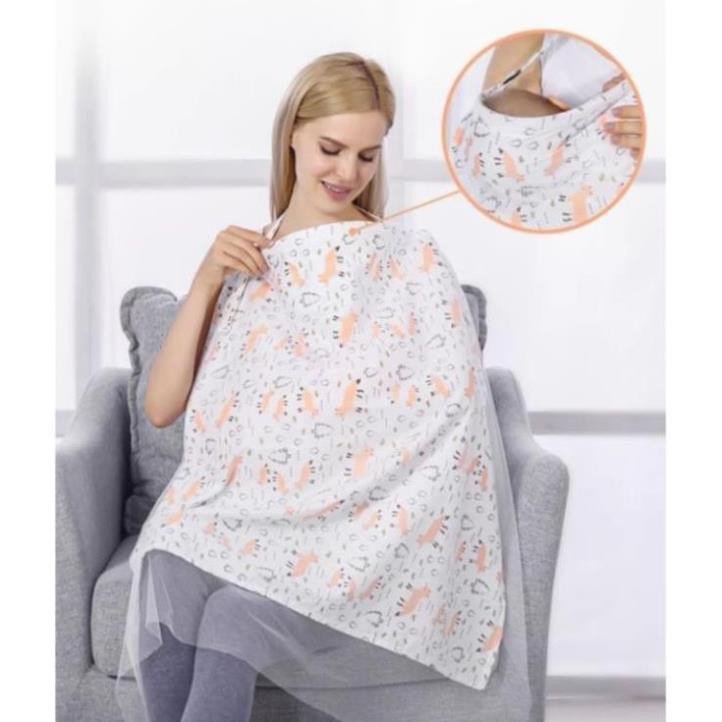 Ninikids: Khăn choàng che bé bú cotton ( Có 2 lớp và 1 lớp) đồ dùng sơ sinh, đồ dùng mẹ và bé