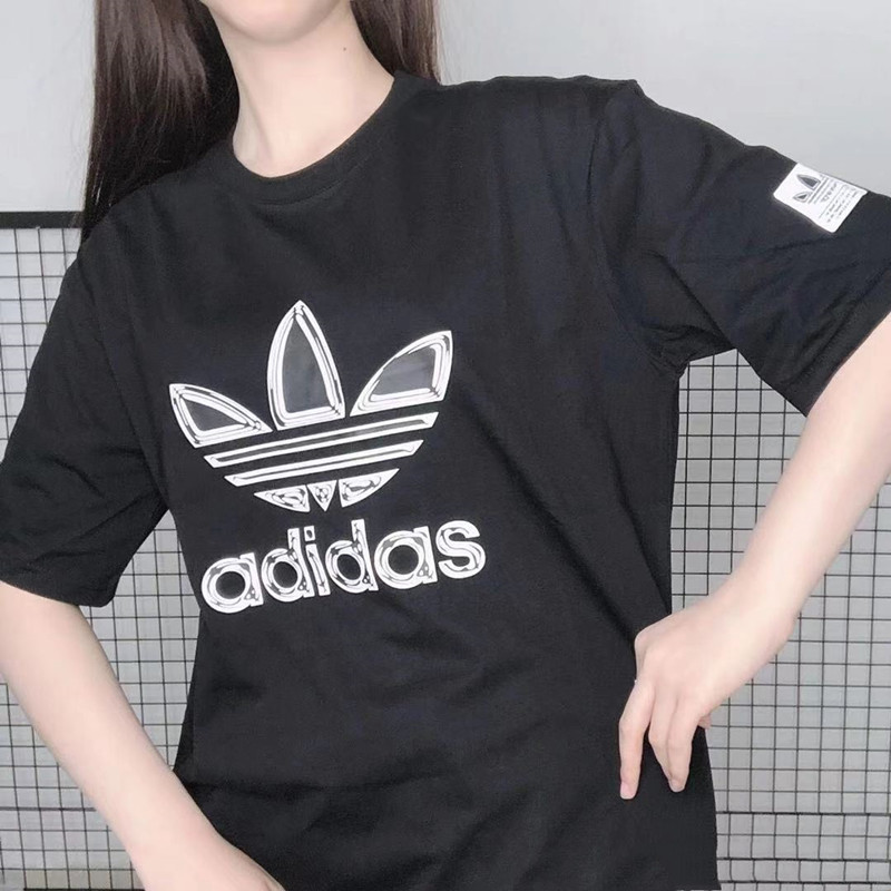 Áo Thun Tay Ngắn Cổ Tròn In Logo Adidas Thời Trang Cá Tính Cho Nữ