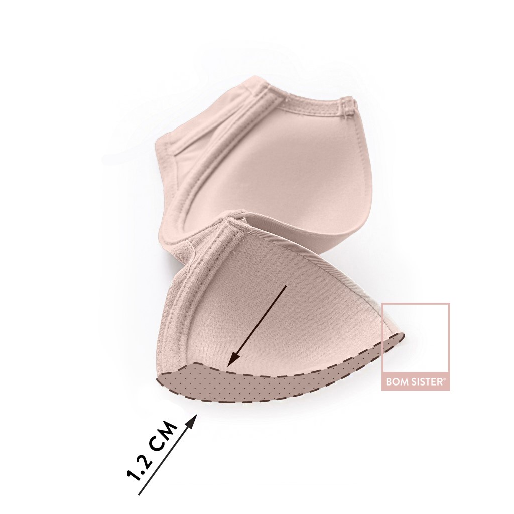Áo lót mút mỏng có gọng thun lạnh màu trơn nâng ngực tự nhiên BOM SISTER MU1006