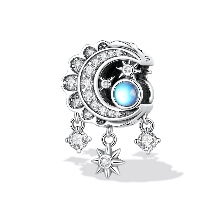 Bamoer Vòng Tay Bạc Sterling Đính Mặt Trăng Và Ngôi Sao