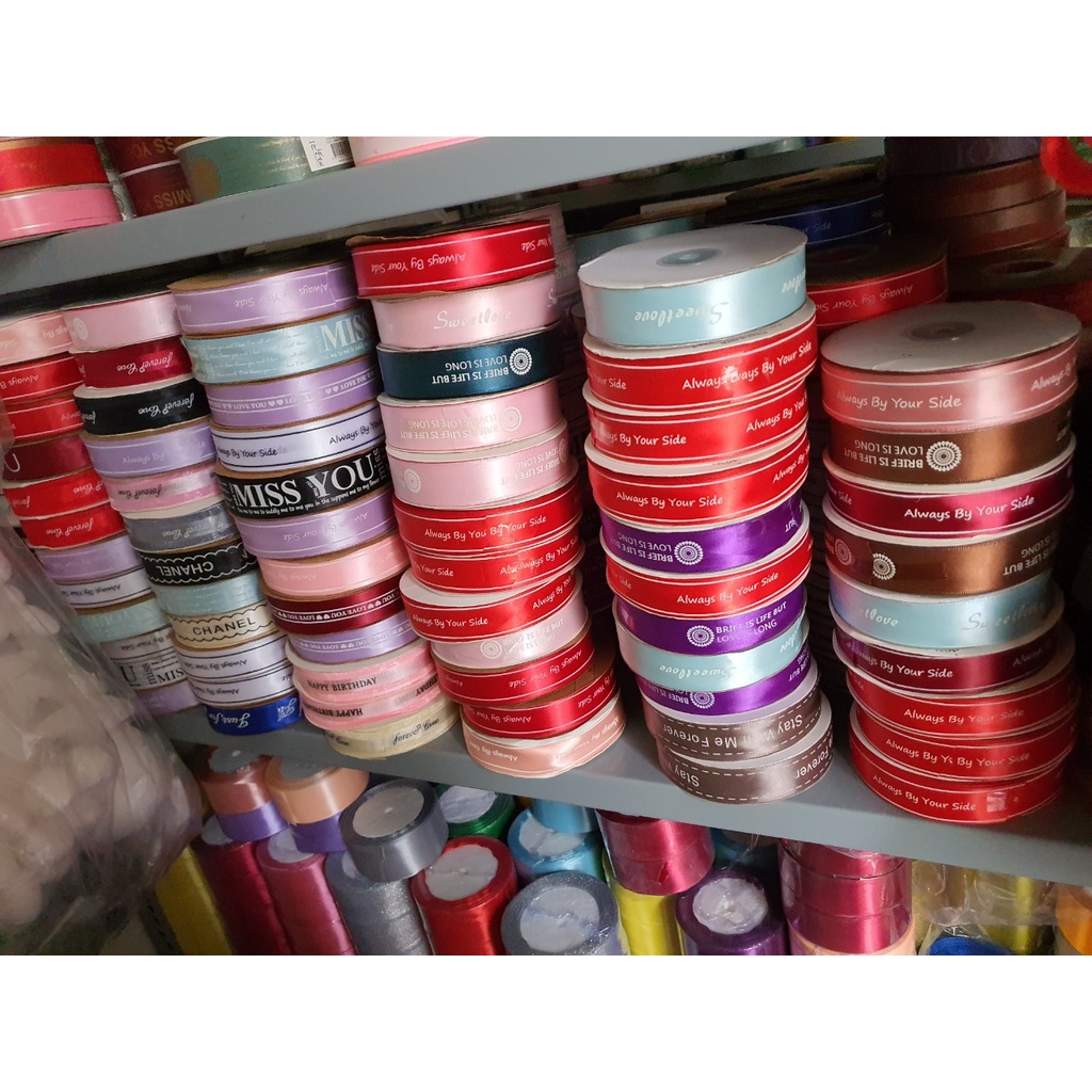 10m RUY BĂNG LỤA 2.5cm - gửi đúng màu, hình in ngẫu nhiên tùy đợt hàng