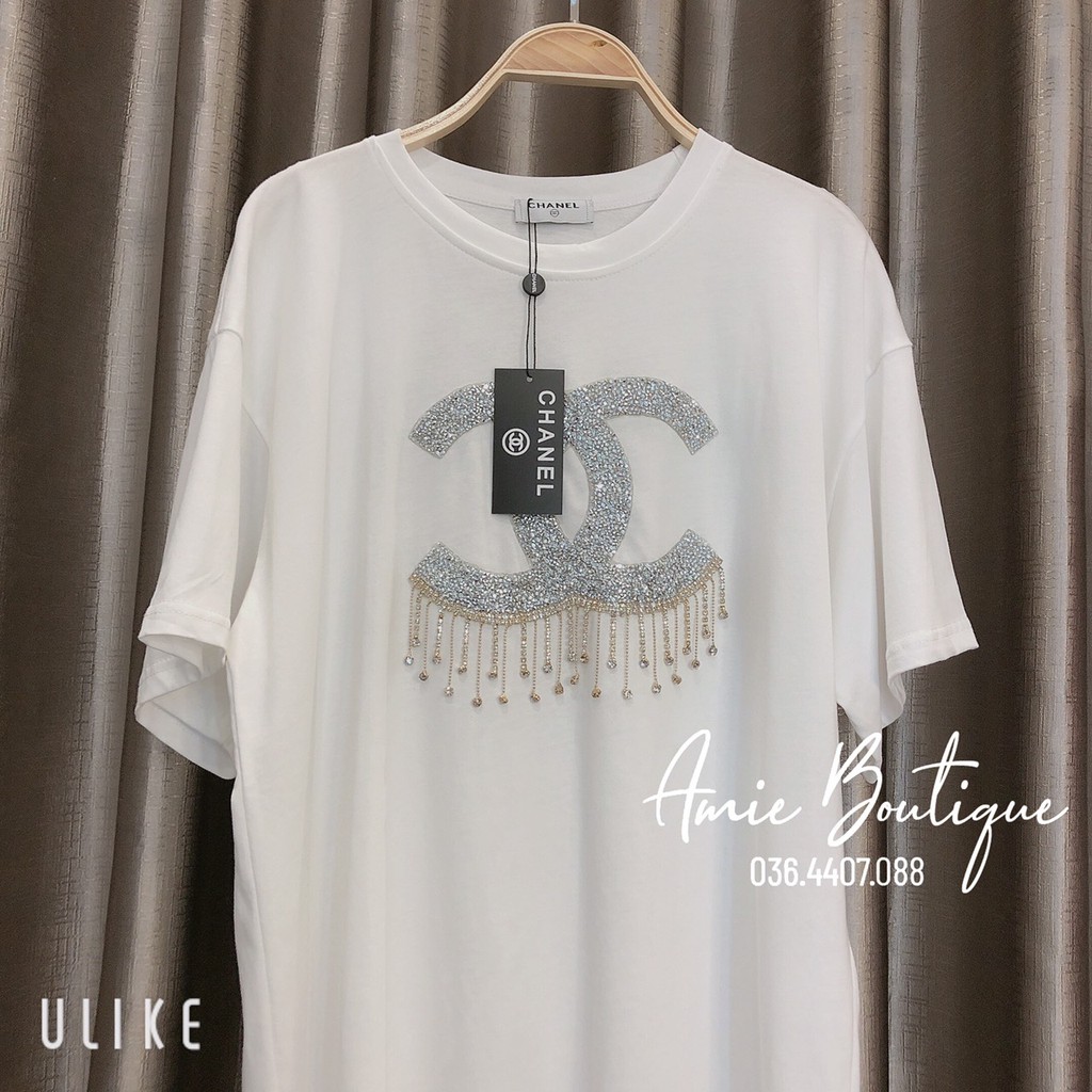 Áo Thun Nữ Áo Phông Nữ Pull Cha.nel Đính Đá Đơn Giản Sang Trọng | BigBuy360 - bigbuy360.vn