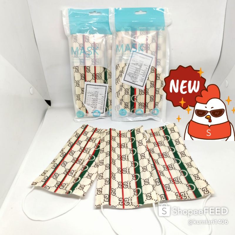 (hàng Mới Về) Set 10 Khẩu Trang 3 Kiểu Dáng Dễ Thương Cho Người Lớn