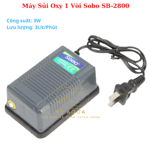 Máy Sủi Oxy 1 Vòi Sobo SB-2800  - Máy Sủi Oxy Cho Bể Cá