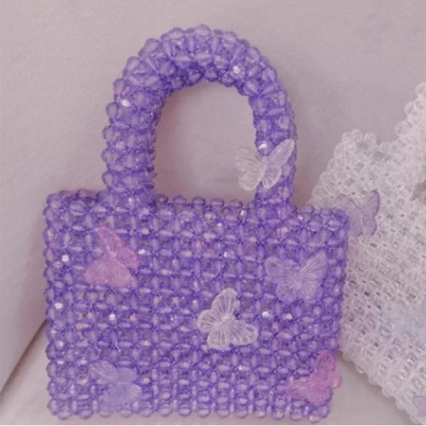 Bộ 10 phụ kiện trang trí điện thoại/túi xách tự thiết kế hình bướm màu trơn ttrong suốt dễ thương