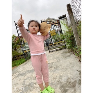 Bộ thun Cotton zip Hàn xịn sò cho bé