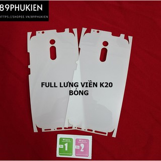 Miếng film dán PPF bóng loại xịn phủ full 99% lưng viền Xiaomi Redmi K20 K20 Pro