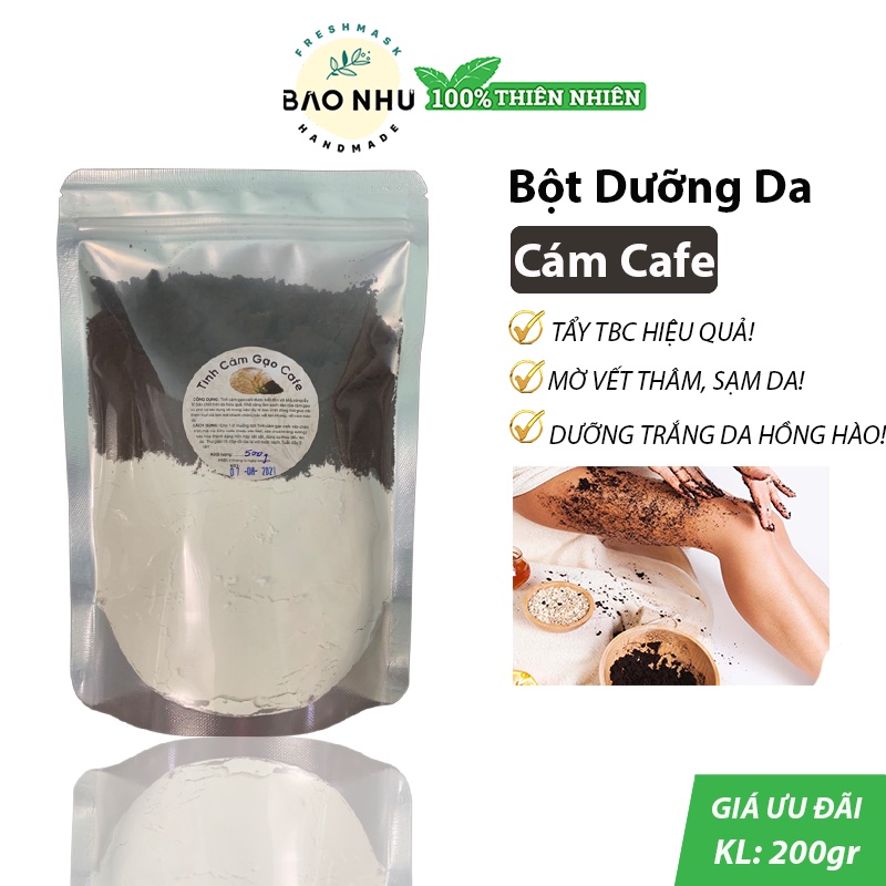 100gr Tinh Cám Gạo Cafe Dưỡng Da Face/Body Trắng Mịn