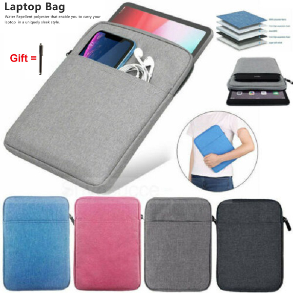 （Sport）Samsung Galaxy Tab A 8.0 8 inch T350 T355 P355 P200 P205 T290 T295 T380 T385 Pouch Cover Soft Shockproof Zippered Sleeve Bag Case With Free Pen