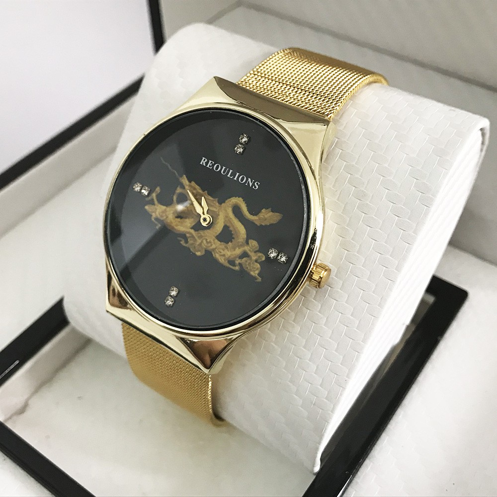 (FULL BOX) Đồng Hồ Nam Mặt Rồng REOULIONS Dây Thép mành Phiên Bản Doanh Nhân + Hộp và pin cao cấp | BigBuy360 - bigbuy360.vn