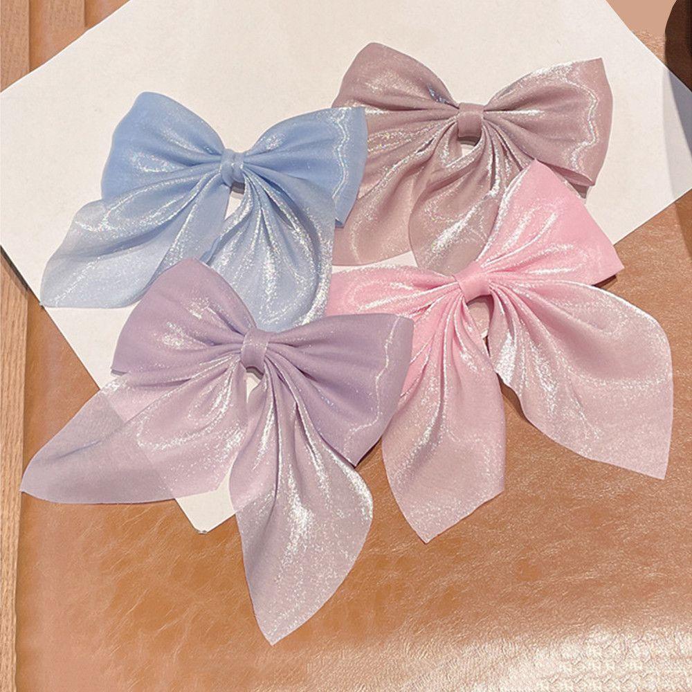 NIUYOU Kẹp Tóc Đuôi Ngựa Bằng Satin Đính Nơ Thời Trang Mùa Hè