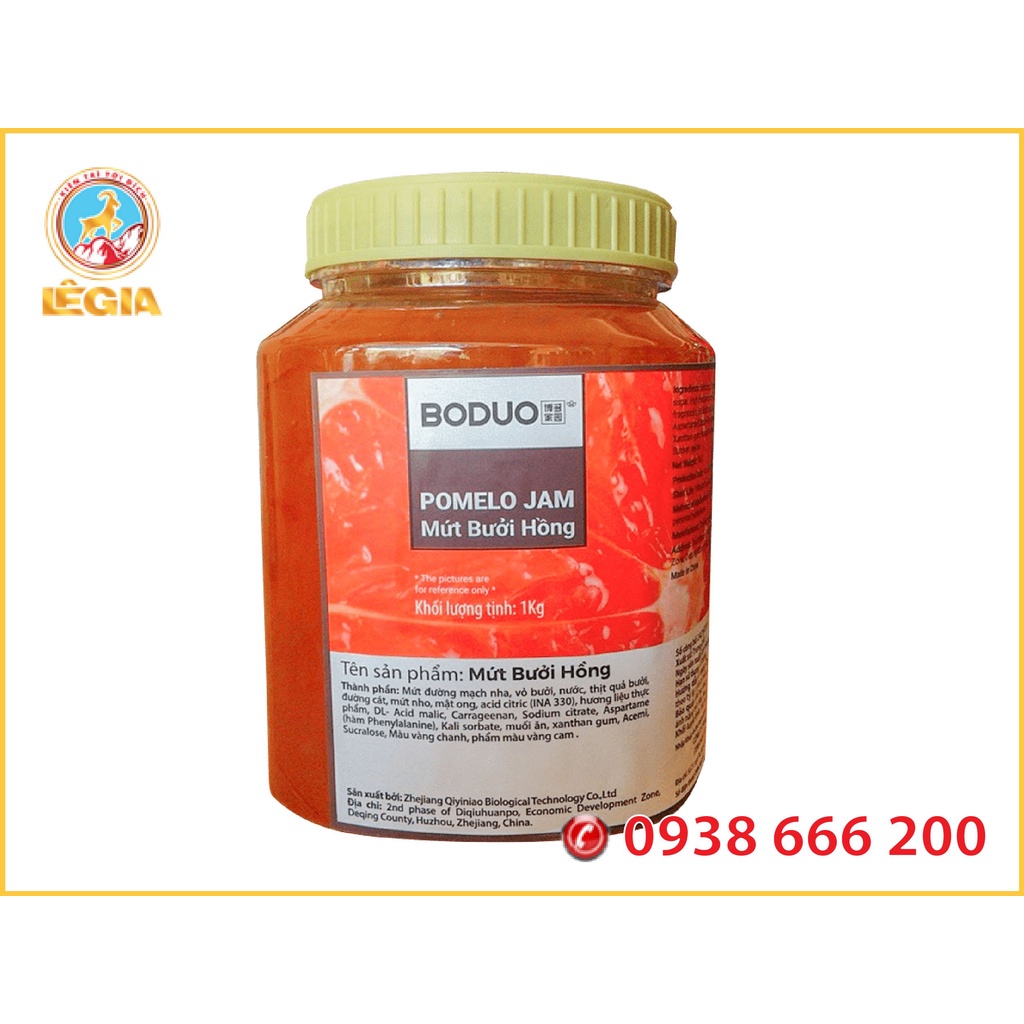 Mứt BODUO Bưởi Hồng 1KG (PINK GRAPEFRUIT JAM)