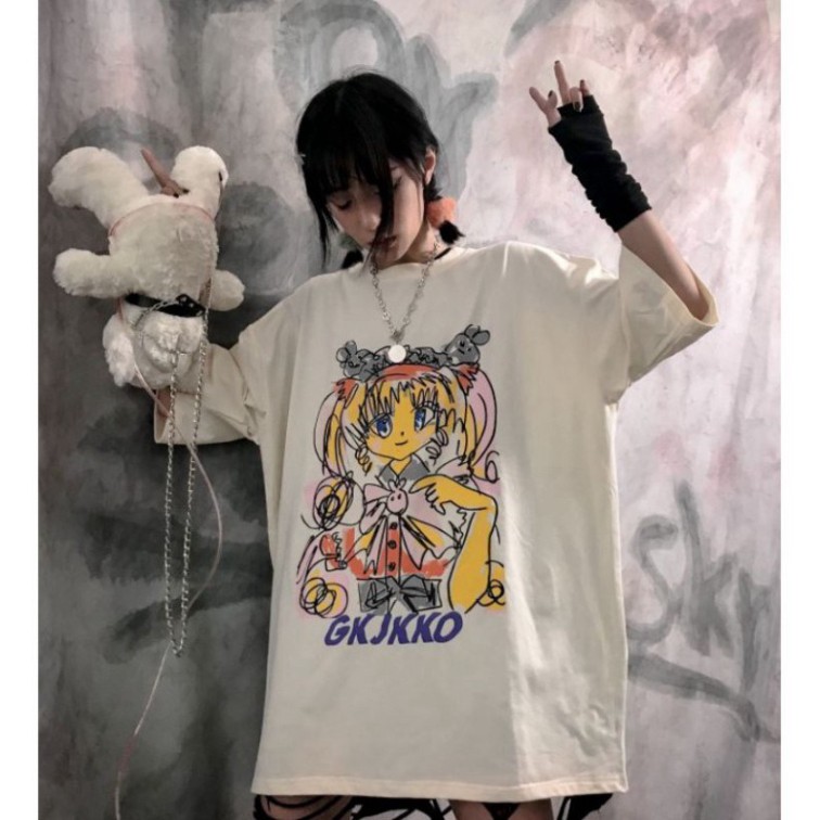 Áo thun tay lỡ Unisex, áo phông form rộng ANIME M454 KL SHOP HNSHOP