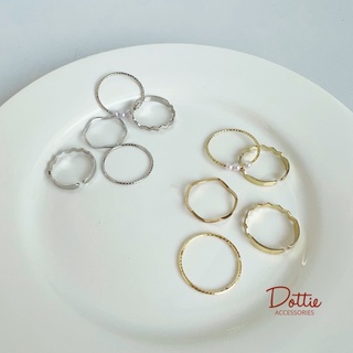 DOTTIE.ACCESSORIES | Set 5 nhẫn mảnh basic cho nữ màu vàng và bạc