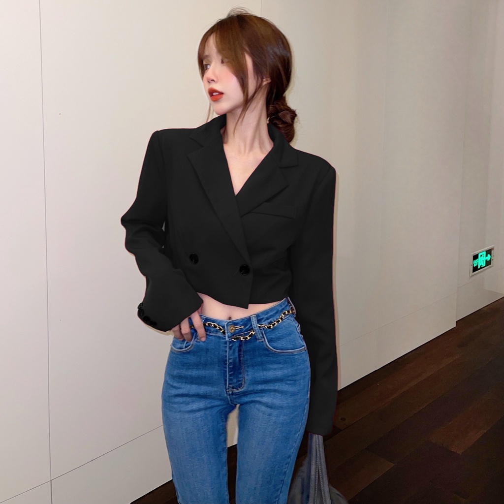 COZOK Áo Khoác Vest Dáng Rộng Cao Cấp Có Đệm Vai Thời Trang Mùa Thu Mới 2021 Cho Nữ