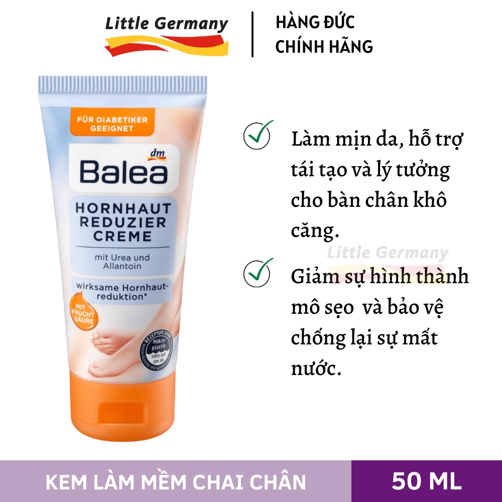 Kem dưỡng ẩm chân chuyên sâu Balea - Làm mềm chai chân, giảm nứt gót Balea - 50&amp;100ml - Hàng nội địa Đức chính hãng