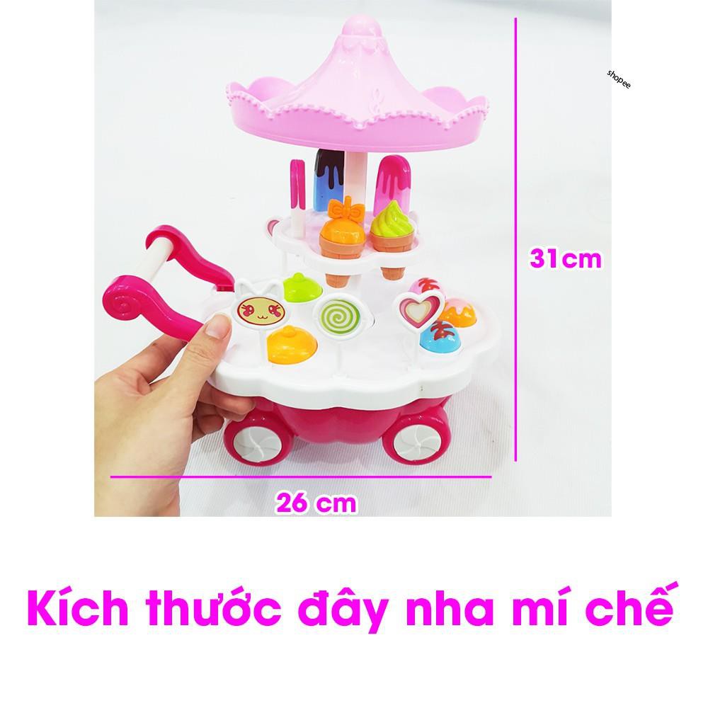 Xe kem có nhạc và đèn chạy bằng pin cho bé, xe bán kẹo có nhạc cho trẻ em, đồ chơi cho trẻ em, đồ chơi cho bé gái 5 tuổi