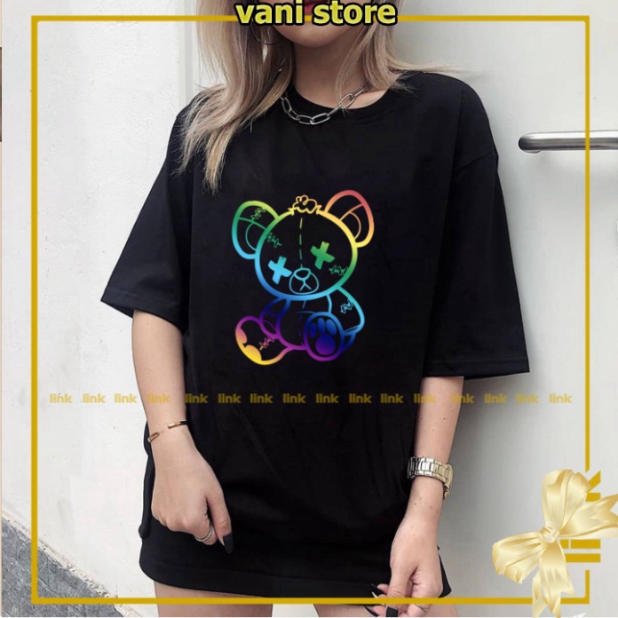 [Tặng Quà] Áo thun GẤU cute XX phản quang 7 màu unisex ( Đen, Trắng) .