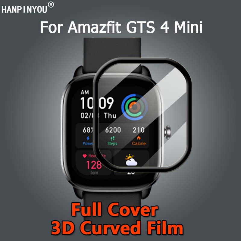 Kính Cường Lực 3D Bảo Vệ Màn Hình Đồng Hồ Thông Minh Amazfit GTS 4 Mini Kèm Phụ Kiện