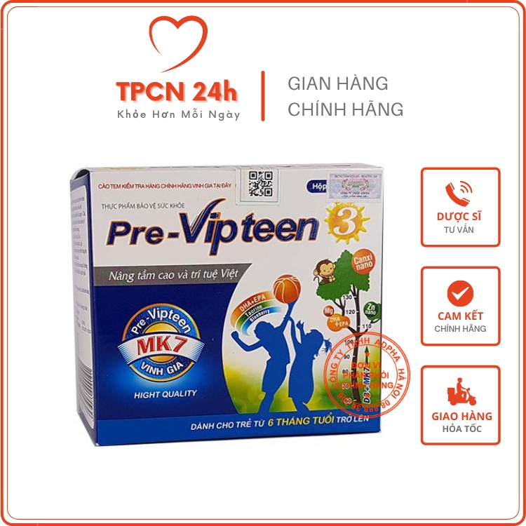 Pre-Vipteen 3 - Phát triển chiều cao, xương răng chắc khỏe