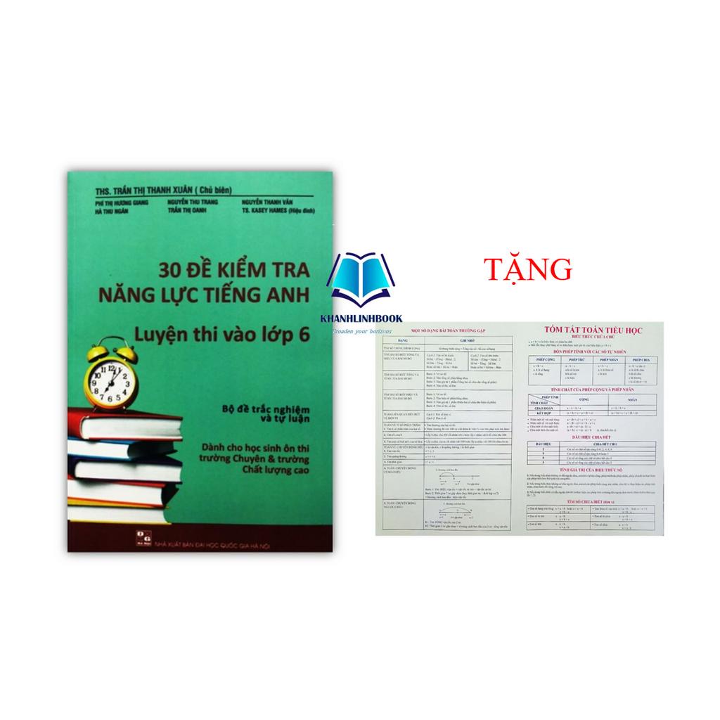 Sách - 30 Đề kiểm tra năng lực Tiếng Anh luyện thi vào lớp 6
