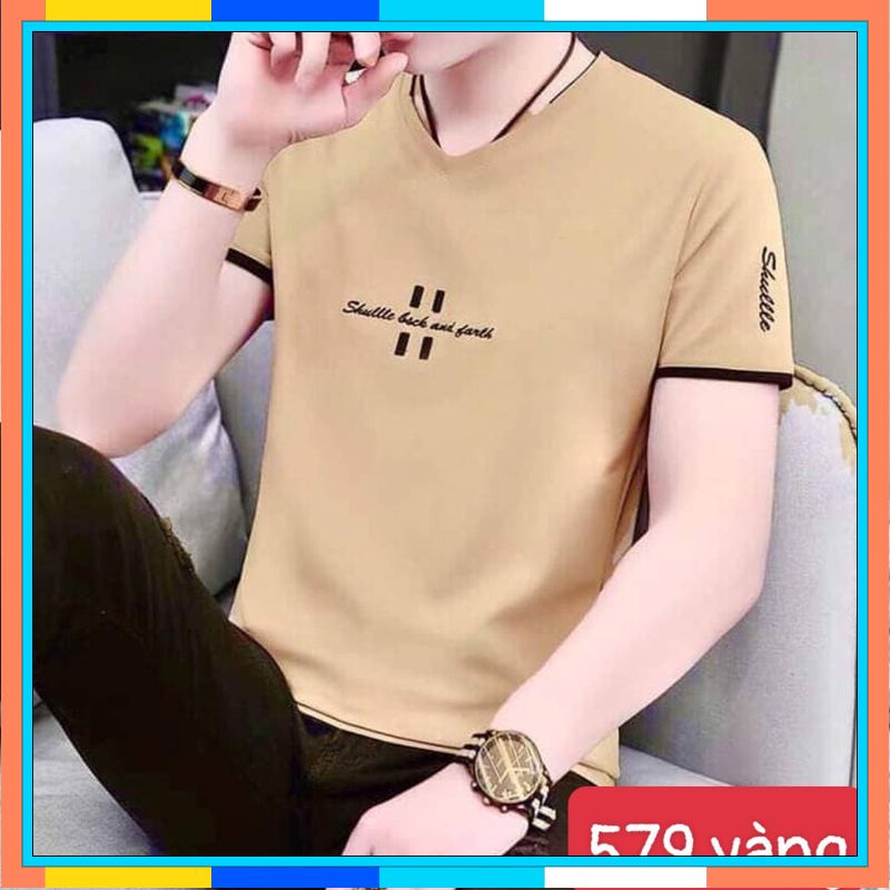 Áo phông nam cổ tim tay ngắn dáng ôm body - Mã NA579