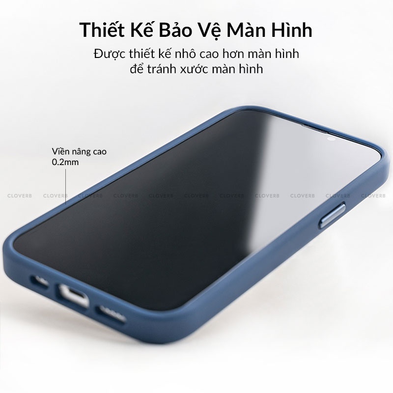 Ốp Lưng Nhám LIKGUS Viền Màu Chống Sốc Chống Vân Tay Nút Bấm Kim Loại Bảo Vệ Camera Cho iP 13 14 Pro Max Cloverb
