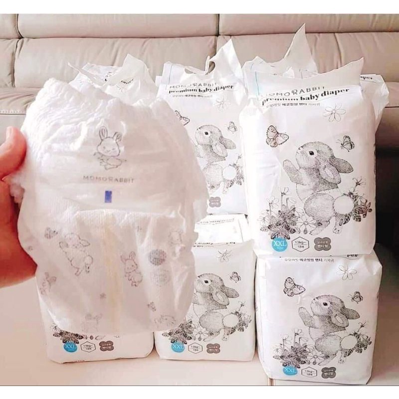 Bỉm Momorabbit Nội Địa Hàn Quốc Size Dán/Quần s36/M32/L30/Xl28/L28/xl22/xxl18