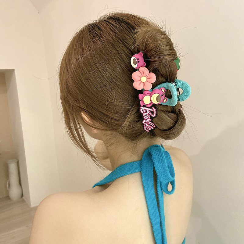 Kẹp tóc hình gấu dâu Tây / thỏ tím stella hoạt hình Mabuu store