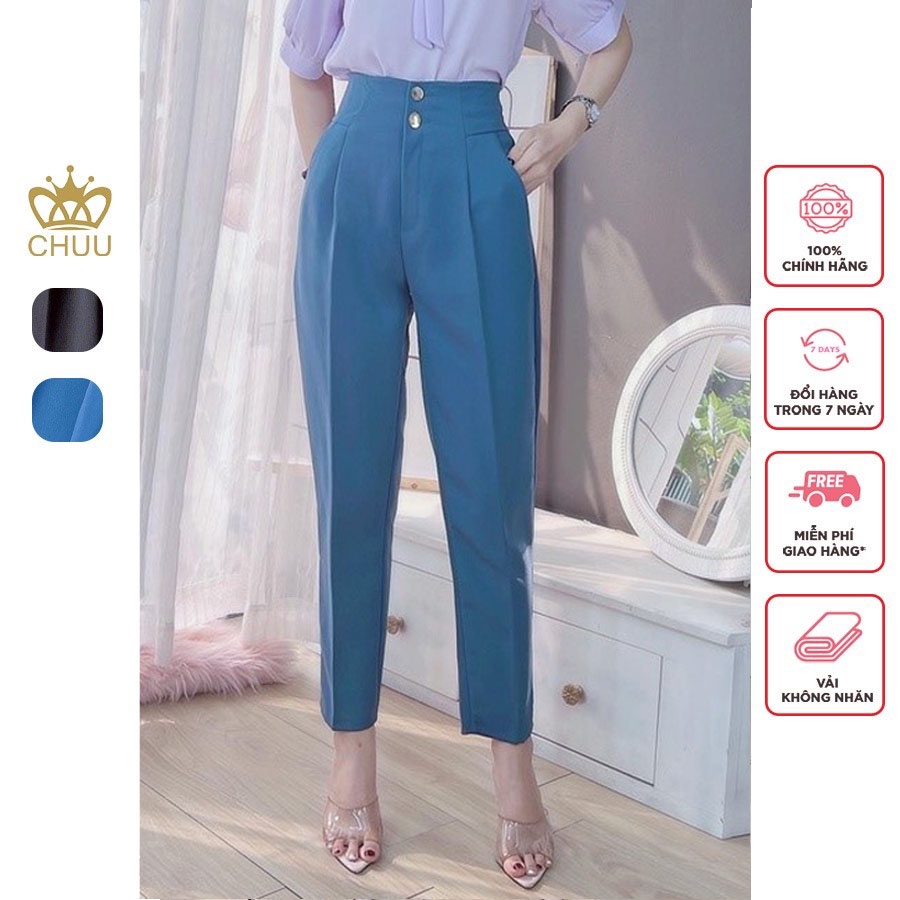 Quần tây lưng cao công sở nữ kiểu baggy 2 khuy CHUU Q8003