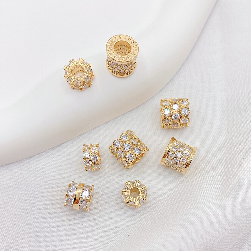 Chuỗi Hạt Đá Zircon Màu Vàng Đồng 14K Dùng Làm Trang Sức diy