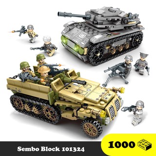 Đồ chơi lắp ráp xe quân sự, xe thiết ráp 8 mô hình nhỏ - Bộ xếp hình xe thiết ráp - Sembo Block 101324
