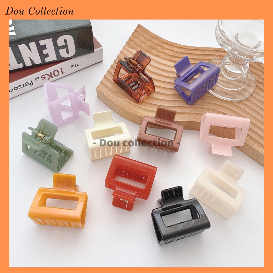 [Nowship2h] Kẹp Tóc Càng Cua Nữ Đẹp Trơn Hình Vuông Mini Hottrend Phong Cách Hàn Quốc - Mã KT015