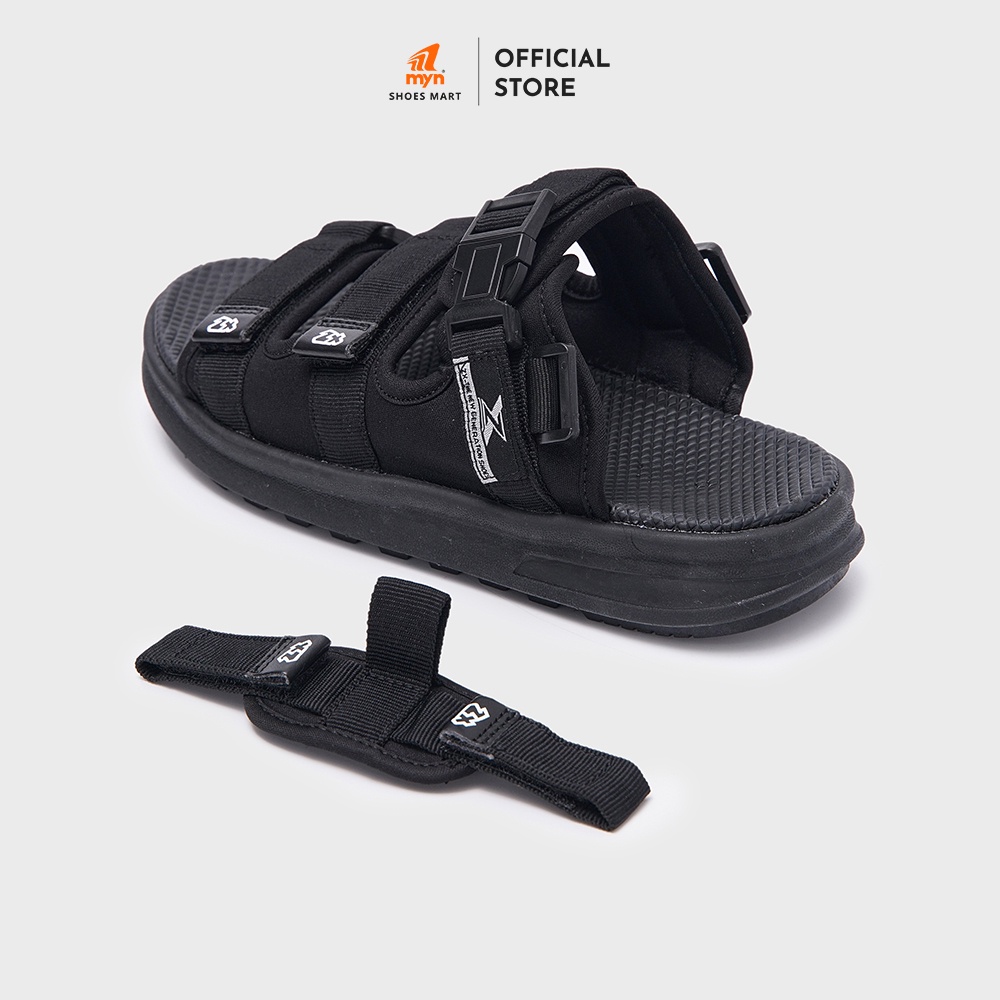 Sandal Unisex ZX 3823 nam nữ ALL BLACK 3 quai khóa cài đế EVA phylon 3 lớp chống mòn, chống trơn