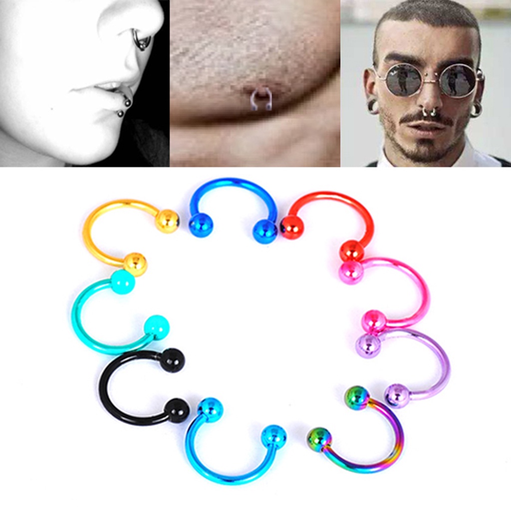 Khuyên Mũi Hình Quả Tạ Tròn Thời Trang Unisex