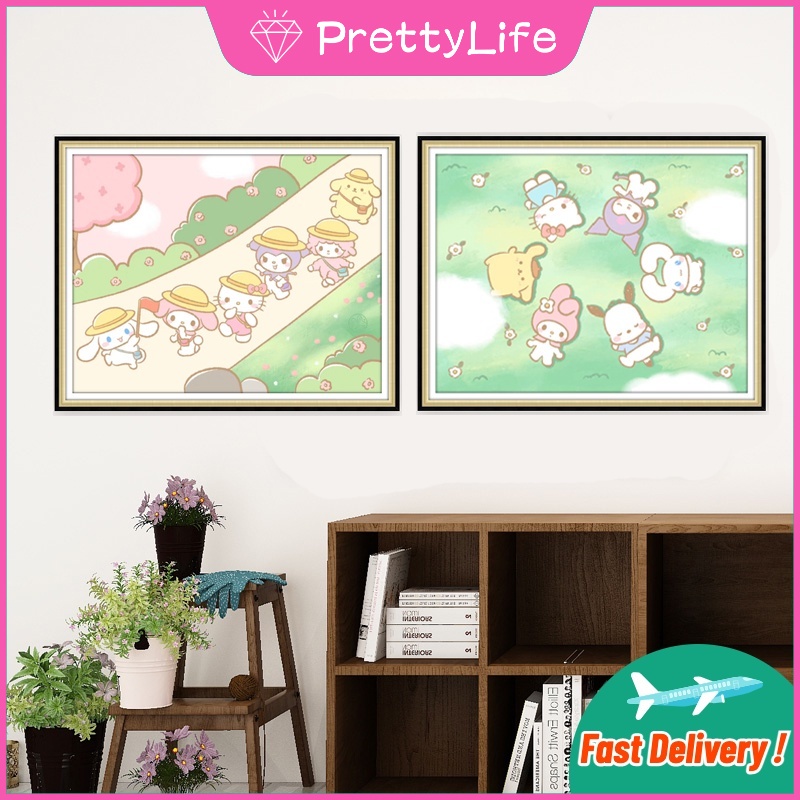 Bộ Tranh Đính Đá 5D Tự Làm Hình Kuromi/Stellallou Trang Trí Nhà Cửa 50x40cm