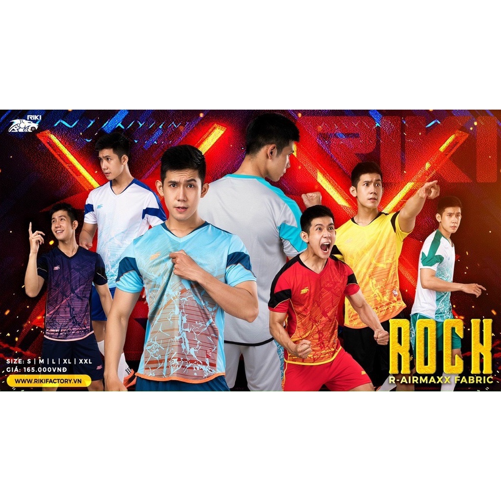 Bộ Bóng Đá Riki Rock R-Airmaxx - Áo Đội Chính Hãng Riki - Free In Tên Số