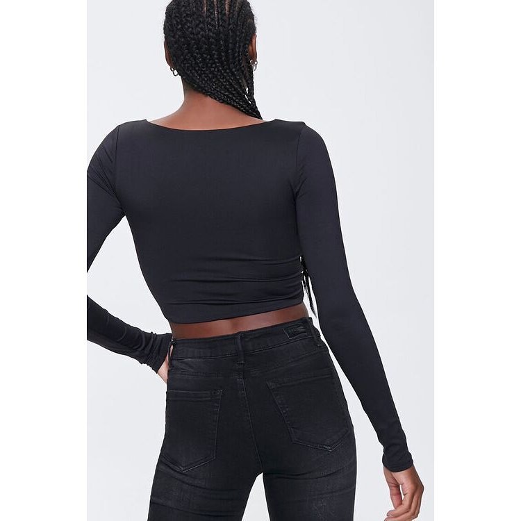 Áo nữ Croptop vnxk hãng F21 square neck / chất thun 2 lớp dày / co giãn tốt / nhiều màu