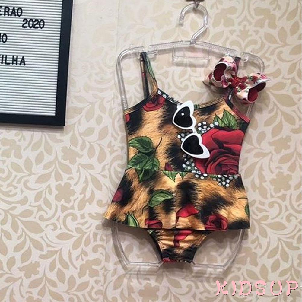 Bộ Đồ Bơi Bikini In Hoa Cho Bé Gái