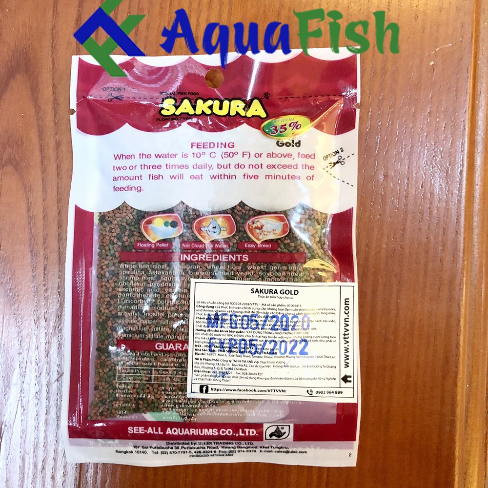 Thức ăn Sakura cho cá chọi, cá betta, cá xiêm túi 20gr (35%đạm)