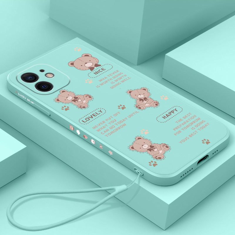 Ốp điện thoại QIANZI họa tiết gấu thích hợp cho iPhone 13 13 pro 13 pro max 14 14 pro 14 plus 14 pro max