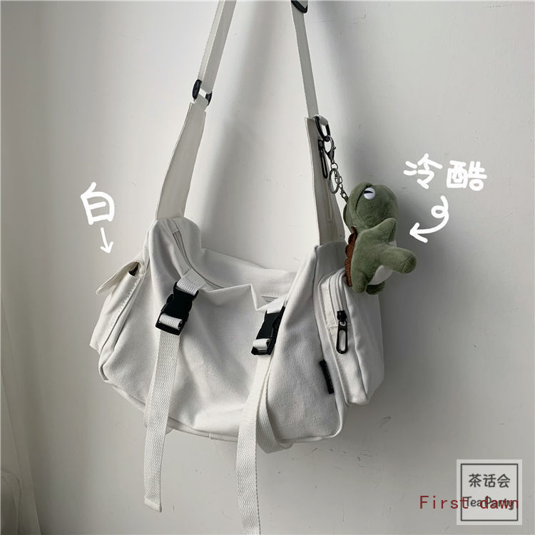 Túi Đeo Chéo Vải canvas Cỡ Lớn Phong Cách Hồng Kông Cá Tính A118