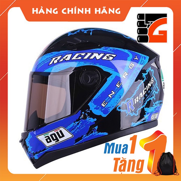 [GLOVESZONE] Nón AGU tem Racing energy xanh nước biển (hàng chính hãng)