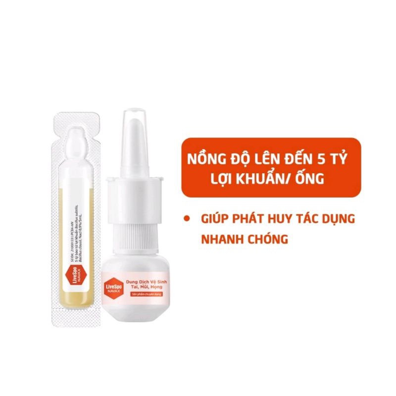 Nước muối sinh lý bào tử lợi khuẩn Livespo Navax ⚡ Nhà thuốc Hải Linh ⚡ Chuyên dụng, vệ sinh, phòng bệnh tai mũi họng