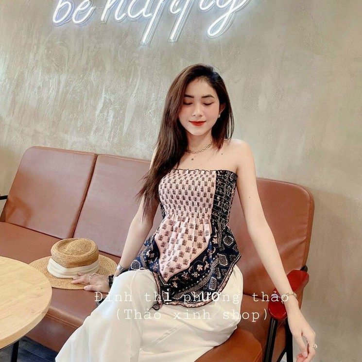 < 6.6 SALE LỚN > Áo yếm hoa văn thổ cẩm độc lạ, không hở lưng, mẫu hot mùa hè