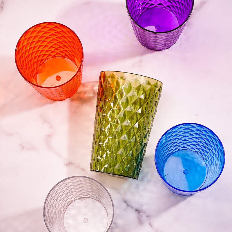 Ly Cốc Nhựa Acrylic Trong Suốt Đầy Màu Sắc, Cốc Súc Miệng Trong Suốt- SOHANEI FAM