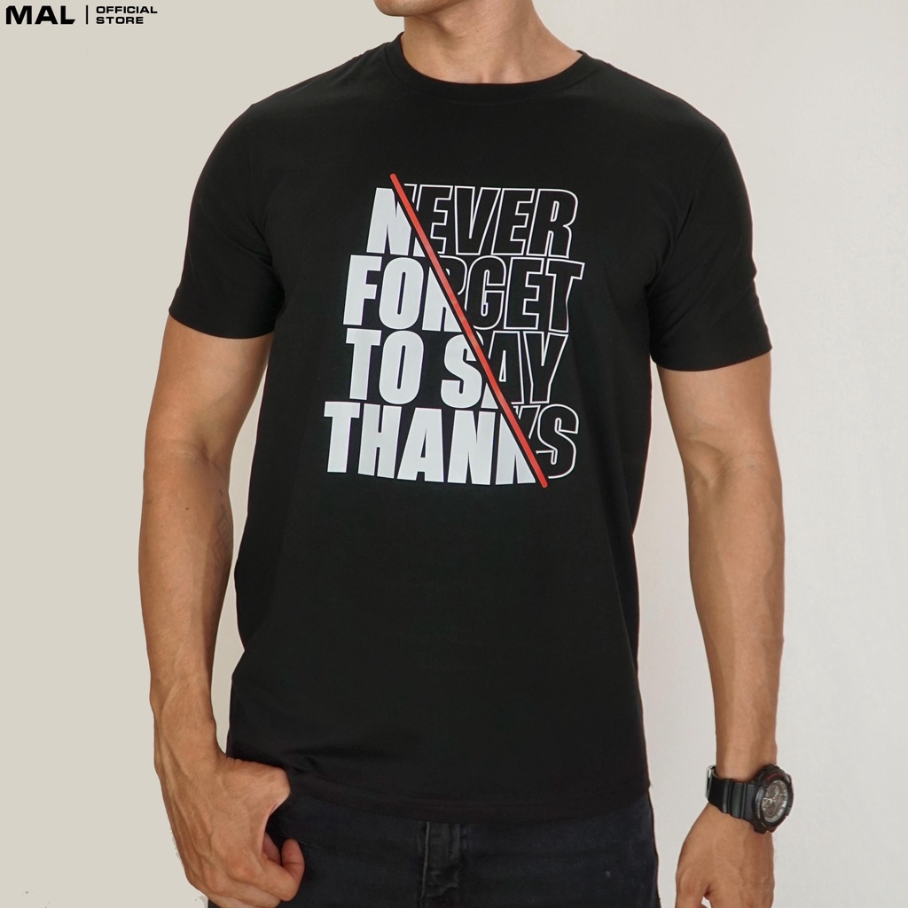 Áo Thun Nam Tay Ngắn Cổ Tròn Thời Trang - In Hình NEVER FORGET -MALBA002- MAL STORE