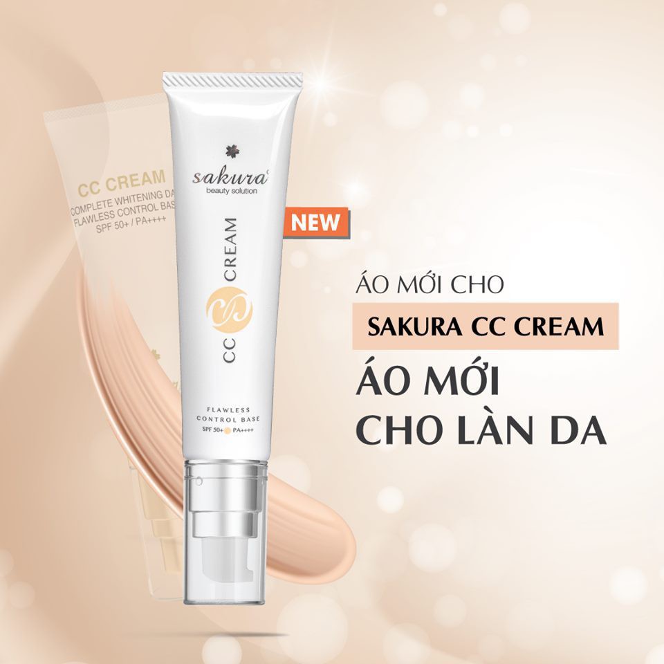 [KHUYẾN MÃI]  Kem Trang Điểm Chống Nắng Sakura CC Cream Flawless Control Base 40ml | BigBuy360 - bigbuy360.vn