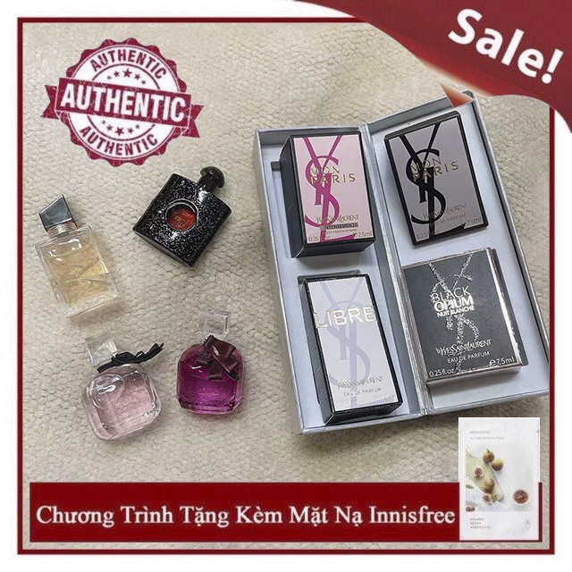 [Có Bill/Chính Hãng] Set Nước Hoa YSL Saint Laurent Phiên bản Q Black Opium Reversal Paris Free Water Hộp quà 7,5ml x4
