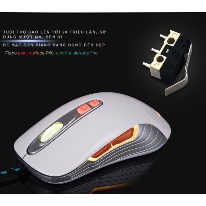 Chuột gaming NEWMEN GX1-Plus (4000DPI, Led hô hấp) - Hàng Chính Hãng
